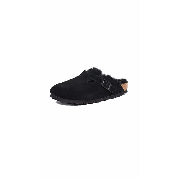 Birkenstock Women's Boston Shearling Clogs, Black, 5 Medium US - Picture 1 of 1